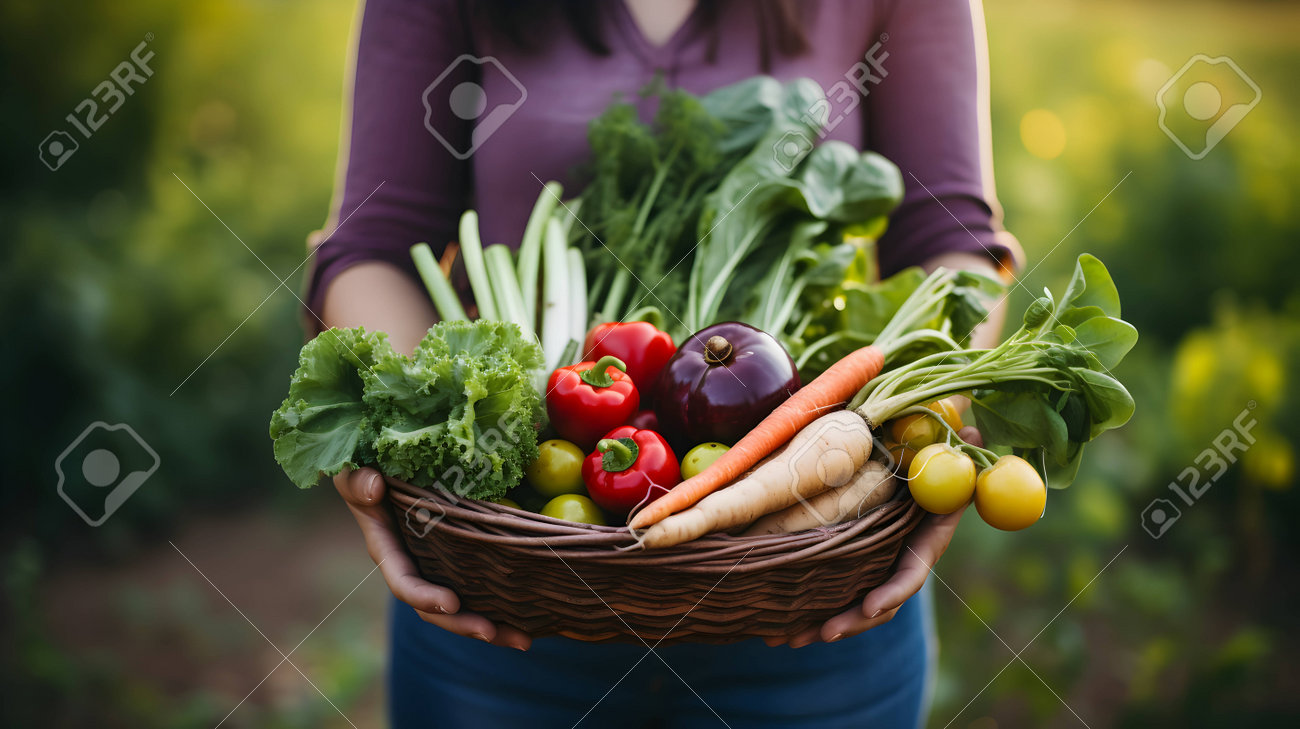 208799512-woman-farmer-holds-basket-with-organic-vegetables-ai-generated-image