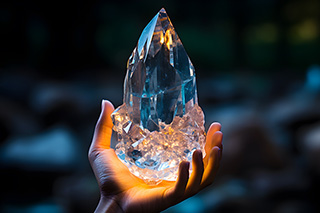 Psychic using crystal energy to heal and manifest